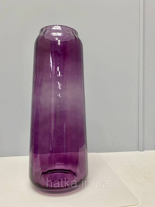 Ваза скляна 14*14*35 см "Марахуш" рожеве товсте скло Київ - фото 4