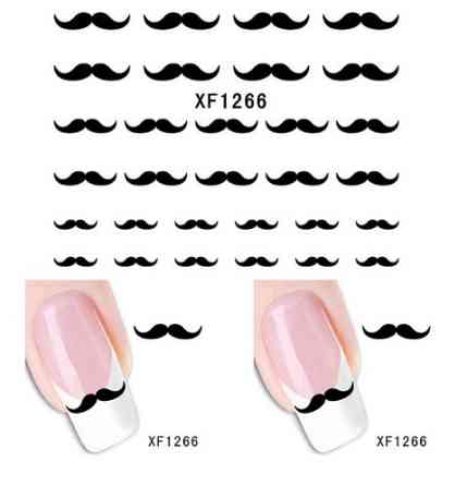 Чорні наклейки на нігті "Вуса" - розмір стікера 5*6см, інструкція по застосуванню є в описі товару Київ