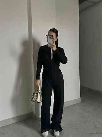 Женский базовый повседневный костюм, двойка, турецкая ангора. Темно-синий, 46/48 Одесса