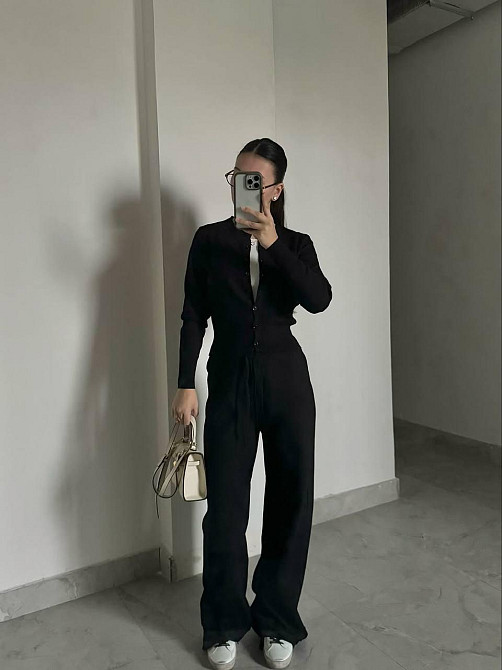 Женский базовый повседневный костюм, двойка, турецкая ангора. Темно-синий, 46/48 Одесса - изображение 2