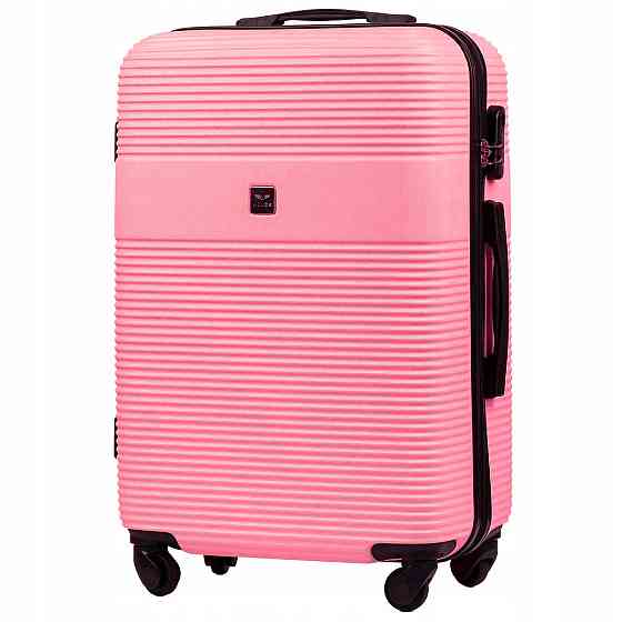 Валіза пластикова Wings 5398 середня 65 см рожева Київ