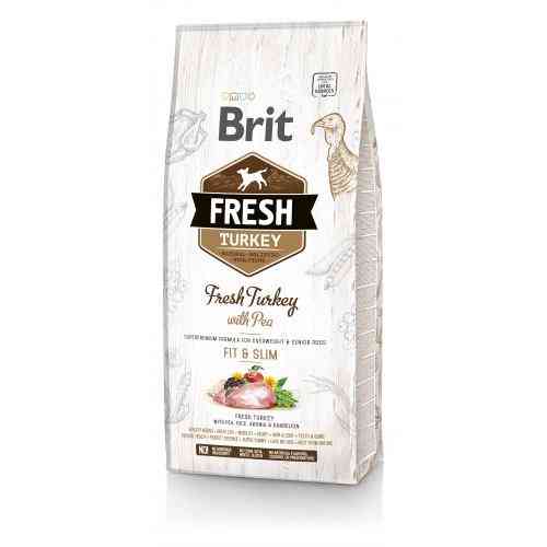 Корм сухий Brit Fresh Turkey/Pea Fit and Slim для собак похилого віку і зайвою вагою з індичкою та горохом 12 кг Київ