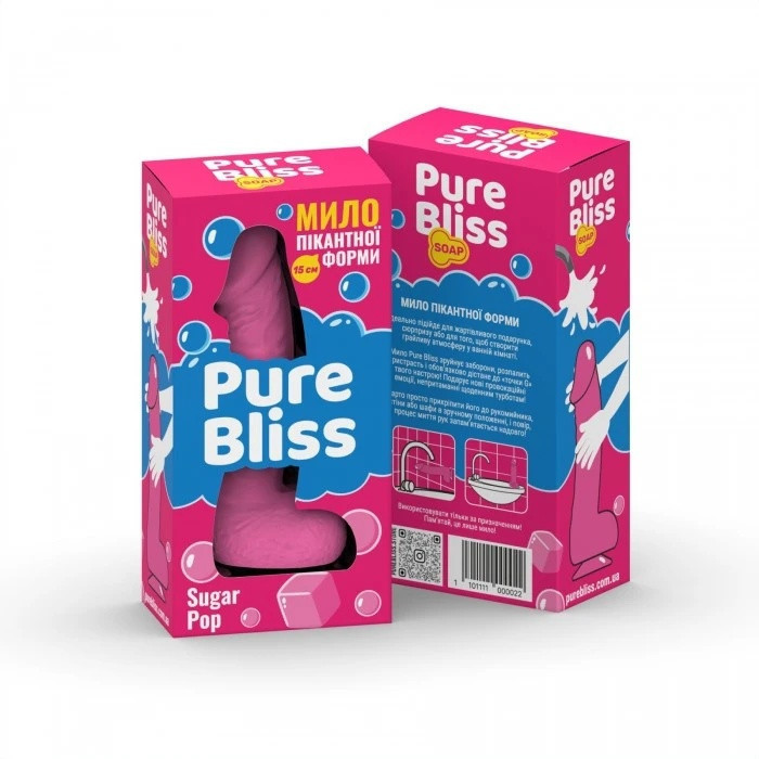 Мыло в форме пениса Pure Bliss Sugar Pop с ароматом жвачки, розовое, 15 см Sex Aura Киев - изображение 2