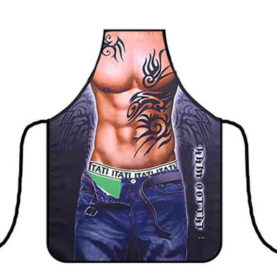 Фартук с приколом Мужчина с татту 73 на 57 см разноцветный Киев
