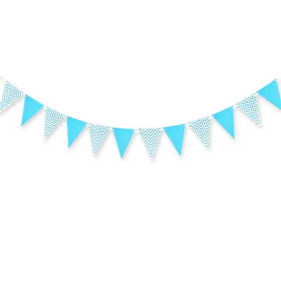 Гирлянда треугольники 4 м 18 на 13 см голубой Киев