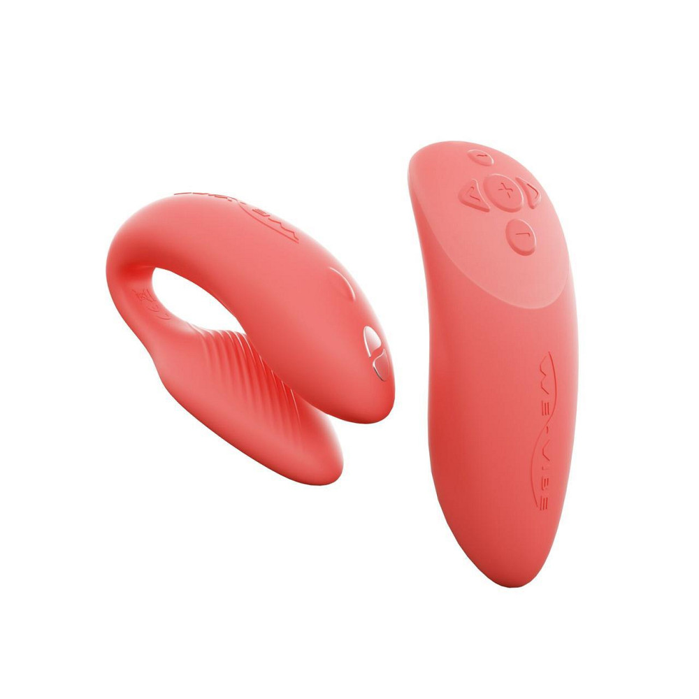 Смарт-вібратор для пар We-Vibe Chorus Crave Coral, сенсорне керування вібраціями стисненням пульта Sex Aura Київ - фото 2