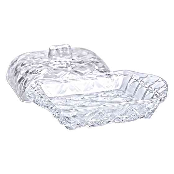 Маслянка скляна для вершкового масла з кришкою 16.5х10.5х8 см підставка для вершкового масла HP-YH-45 Коломия