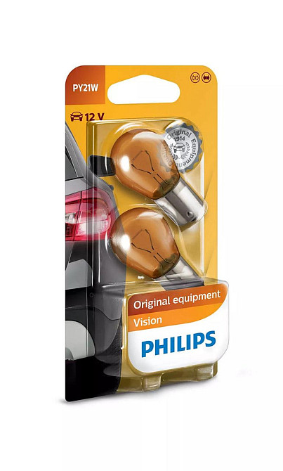 Показні лампа розжарювання PHILIPS 12496NAB2 PY21W 12 V 21 W BAU15s Харків - фото 1