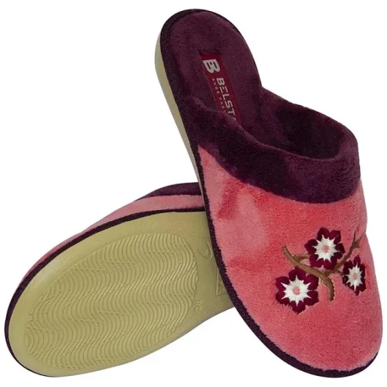 Комнатные тапочки закрытый носок Белста розовые махра Сакура Одесса