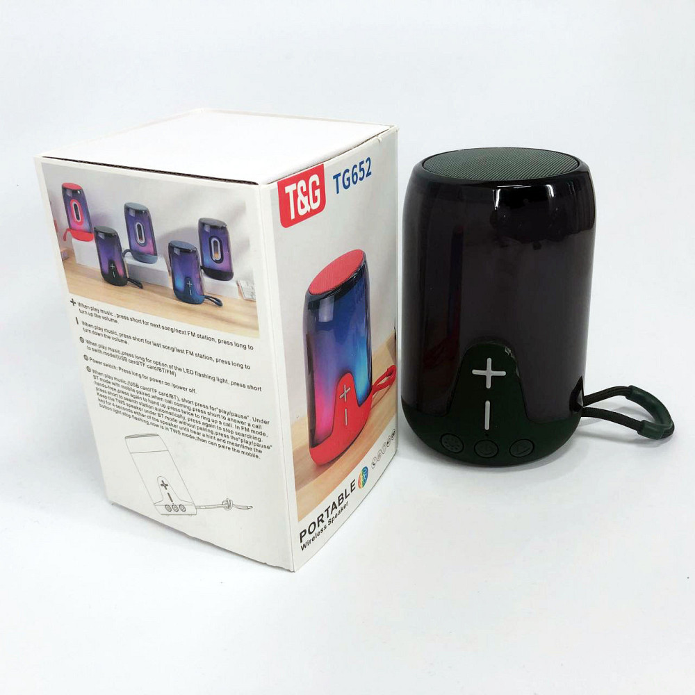 Блютуз колонка з різнокольоровою підсвіткою TG652, Колонки дорожні, XL-220 Переносні колонки Київ - фото 10