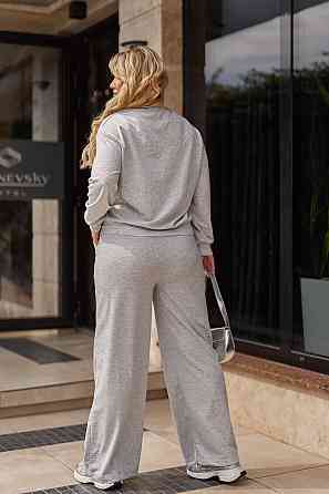 Жіночий трикотажний костюм зі штанами палаццо "Alicante"  | Батал Сірий, 54-56 Київ