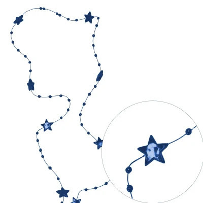 Бусы на ёлку Jumi Звезды Jumi, 5 м, пластик, синий (5900410988361) Винница - изображение 1