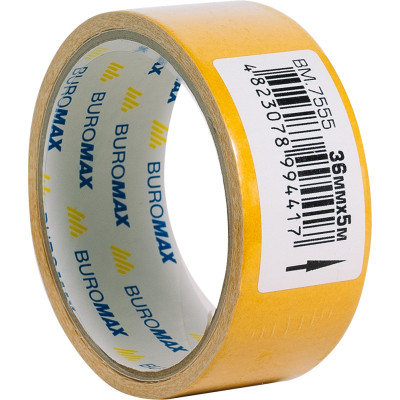 Скотч Buromax двосторонній на тканинній основі 36 мм х 5 м (BM.7555) Вінниця - фото 2