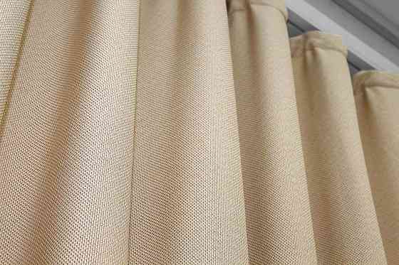 Шторна тканина, льон-блекаут з фактурою "Льон мішковина" колір бежевий 1162ш Київ