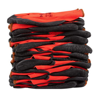 Защитные перчатки Neo Tools комплект 12шт, полиэстер с латексным покрытием, р.9, красно-черный (97-645-9) Винница - изображение 8