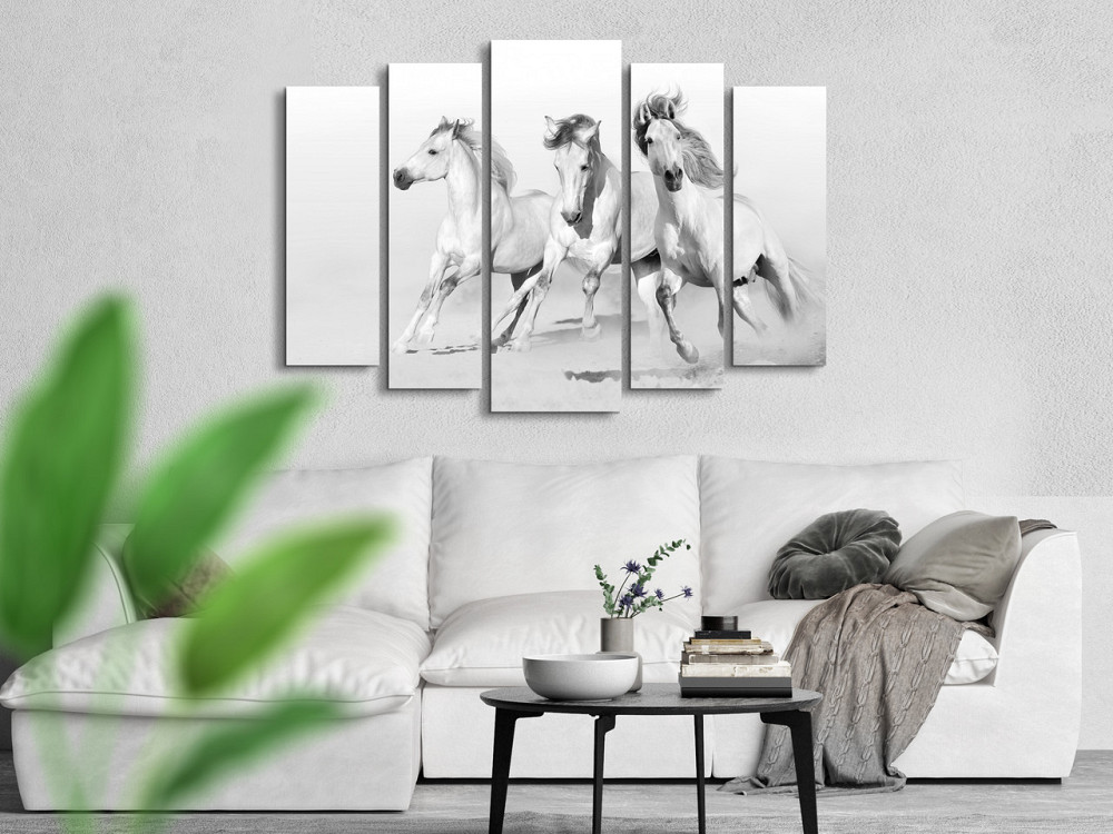Модульна картина у вітальню / спальню Білі Коні Art-411_5 ( 80х118см ) Київ - фото 3
