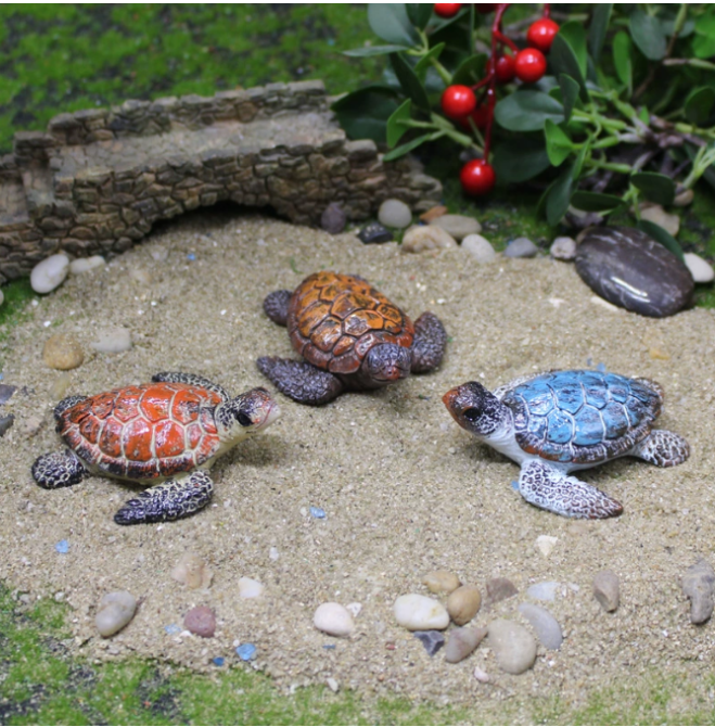 Фигурка Черепаха 7.6 х 6.5 из полистоуна Для мини-сада, сада и флорариума Красный Одесса - изображение 2