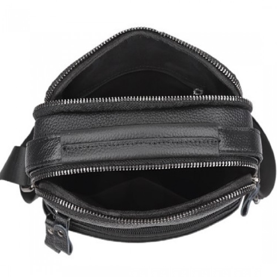 Мужская черная сумка через плечо, мужская сумка планшет, черная мужская барсетка через плечо Tiding Bag Киев