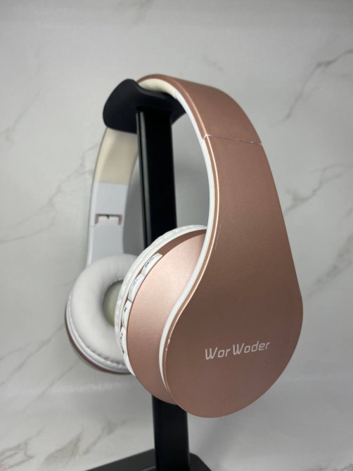 Бездротові навушники WorWoder SDT-A0001 Rose Gold з мікрофоном, накладні Bluetooth-навушники рожеве золото Б/В Київ - фото 1