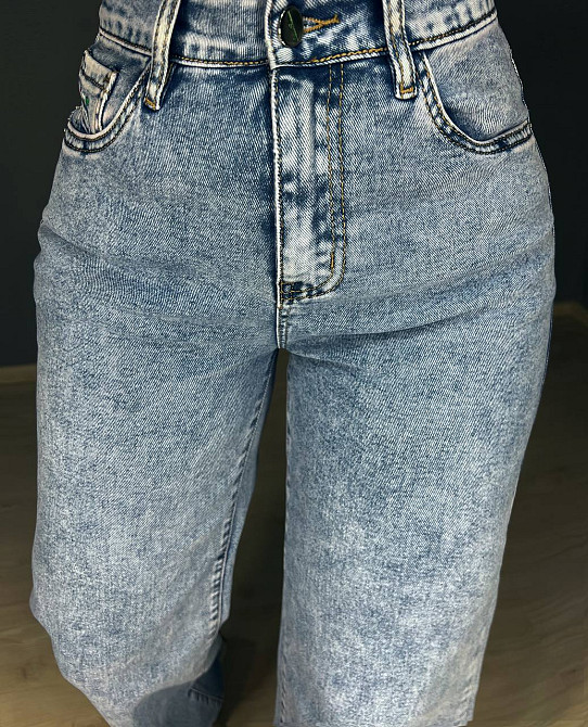 Джинси жіночі Meecaloo 6010 palazzo jeans comfort полегшені палаццо широкі блакитні, блакитний, 33,  Одеса - фото 3