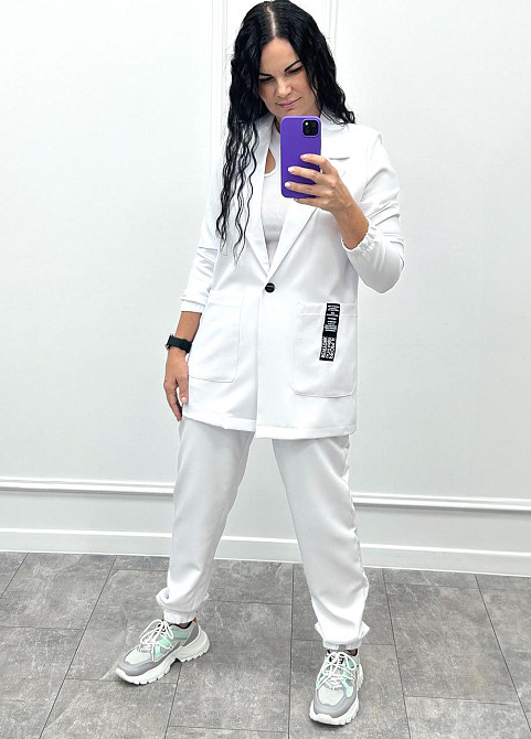 Жіночий повсякденний костюм "Altera" оптом | Батал | Розпродаж моделі Білий, 50-52 Київ - фото 7