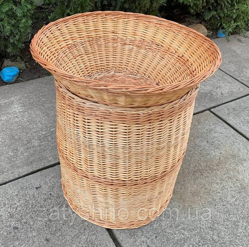 Корзина высокая с крышкой-корзинкой плетеная Киев - изображение 9
