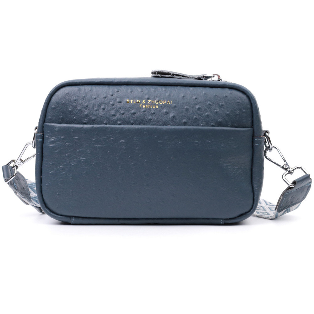 Цікава сумка для жінок із фактурної натуральної шкіри Vintage 22661 Синя Київ - фото 5