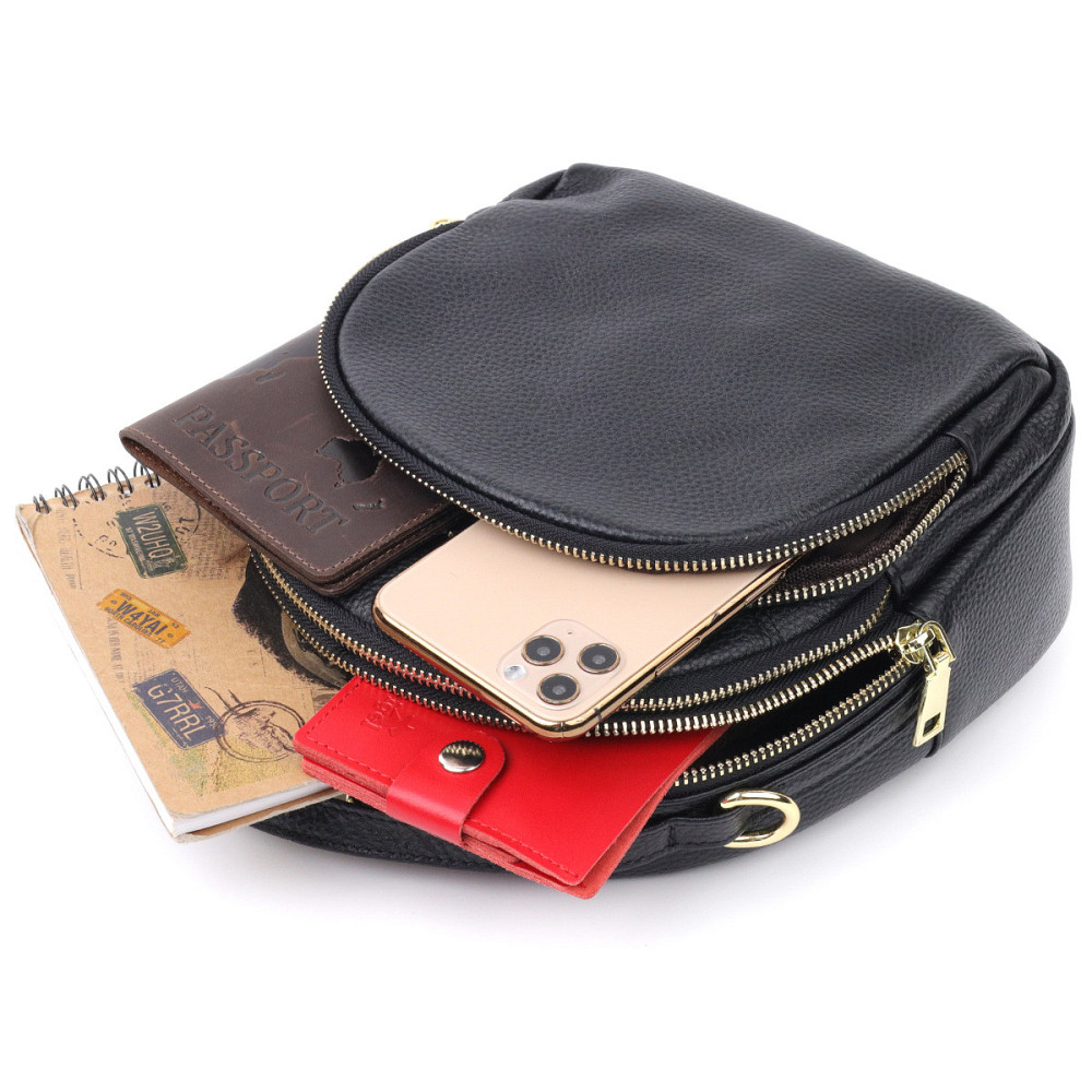 Рюкзак жіночий шкіряний Vintage 20690 Чорний Київ - фото 9