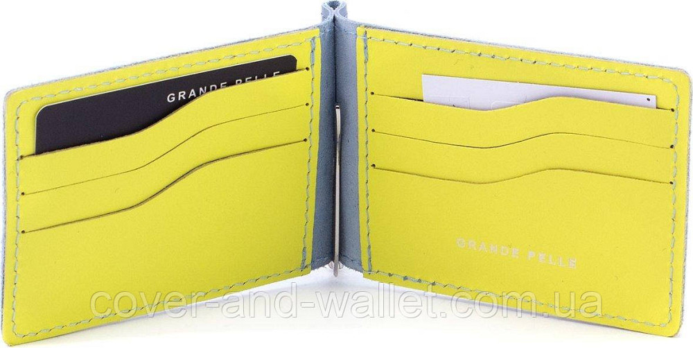 Жовто-блакитний затискач для купюр з написом З Україною в серці Grande Pelle Onda Київ - фото 5
