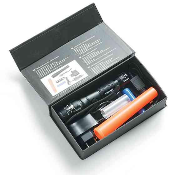 Многофункциональный фонарь с аккумулятором 10Вт, черный Днепр