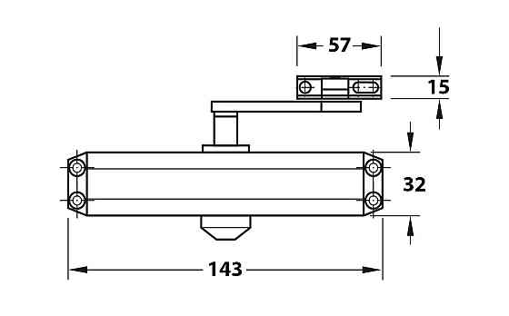 Доводчик дверей 25-45 кг SEVEN DC-7741HP silver (механізм фіксації дверей) Київ