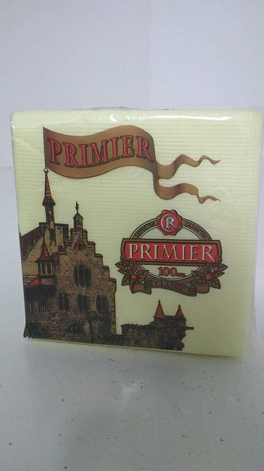 Салфетка  100лист Премьер  Желтый (10 пачка) Харьков - изображение 1