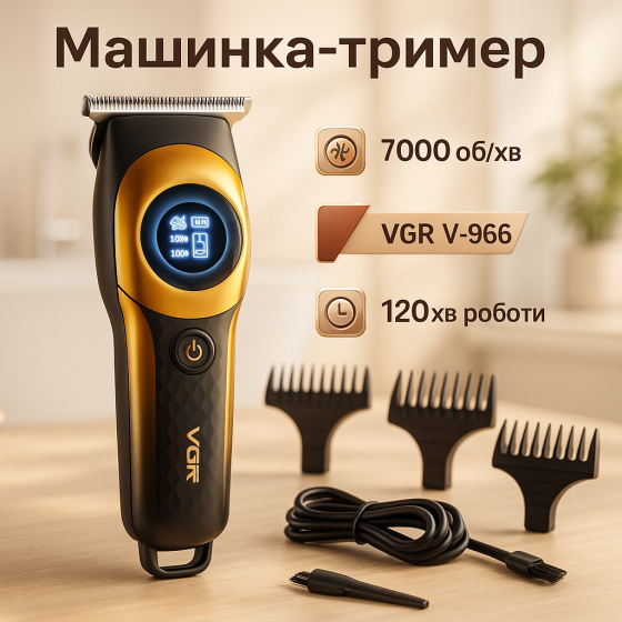 Аккумуляторная профессиональная машинка-триммер, Машинка для стрижки волос с регулируемой длиной WK-82 Львов