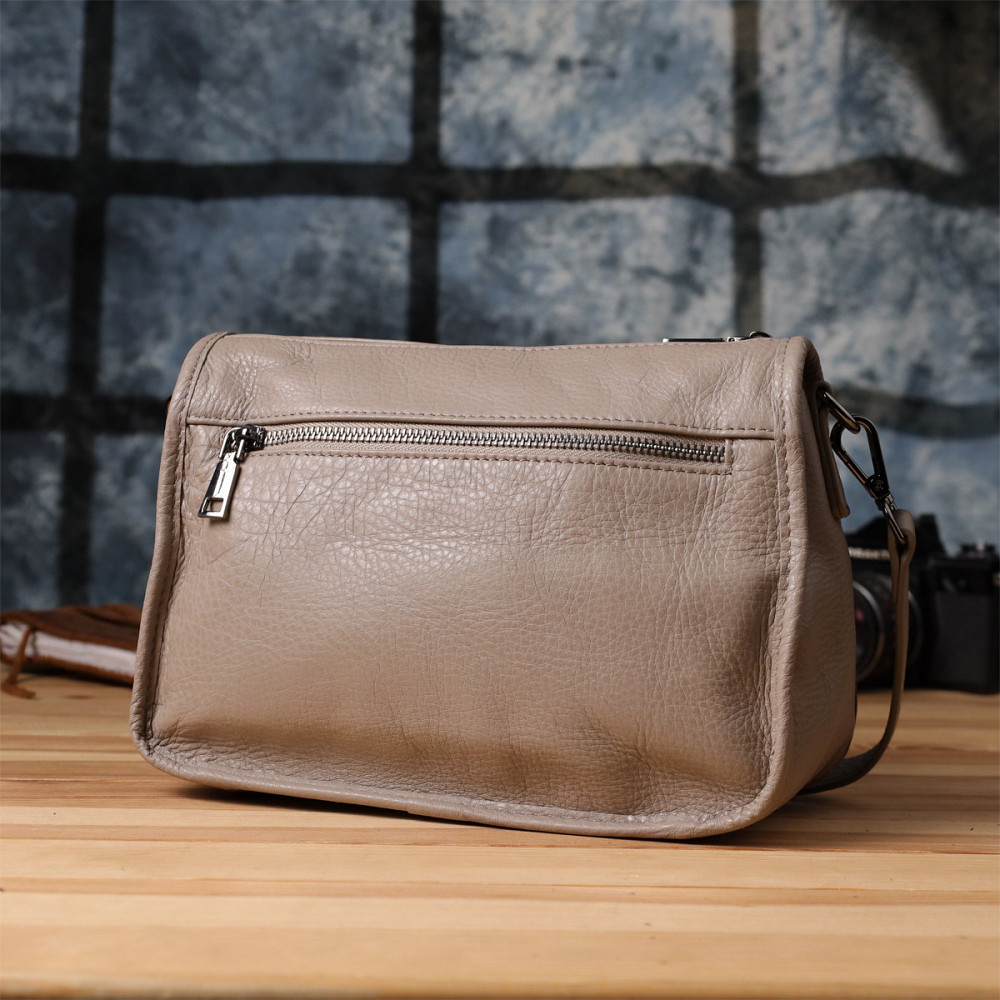 Женская стильная сумка на плечо из натуральной кожи Vintage 23002 Темно-серый Киев - изображение 10