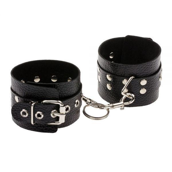 Наручники Leather Rastraints Hand Cuffs, Black Sex Aura Київ - фото 1