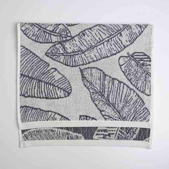 Полотенце для рук и лица махровое с рисунком перо GM Textile 40х70см 400г/м2 (Серый) Сумы