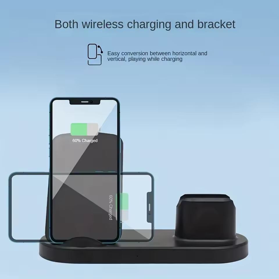 Беспроводная зарядная станция 4 в 1 eSTUFF ES638006 30W для iPhone, Apple Watch, AirPods и USB-устройств Киев - изображение 4