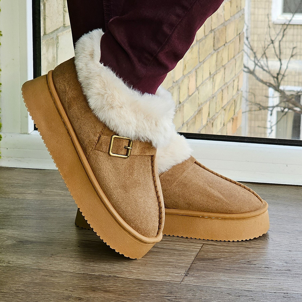 Зимові жіночі Уги Руді Чобітки з Хутром Теплі Коричневі (розміри: 36,37,38,39,40,41) Дніпро - фото 5