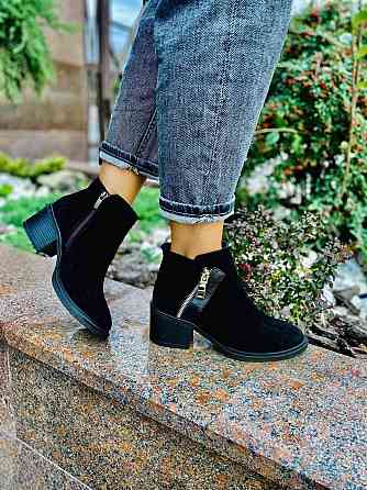 Injers Черевики жіночі INJERS чорні натуральна замша высота каблука 6см размер 36р.37р.38р. (11 Коломия