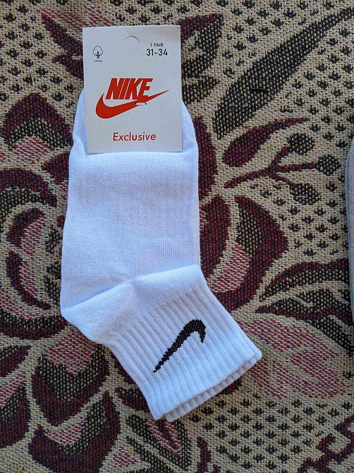 Детские качественные хлопковые носки микс средней высоти в наборе по 3 штук Nike. Размер 31-34 Киев - изображение 7