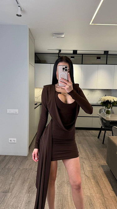 Жіноча романтична святкова мініплаття олія кора Шоколад, 42/44 Одеса - фото 4