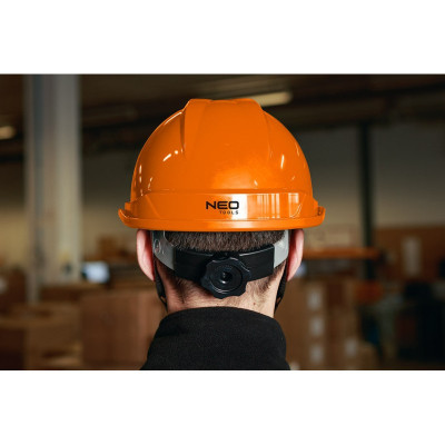 Каска захисна Neo Tools пластик ABS, пряжка для регулювання, помаранчева (97-225) Вінниця - фото 8