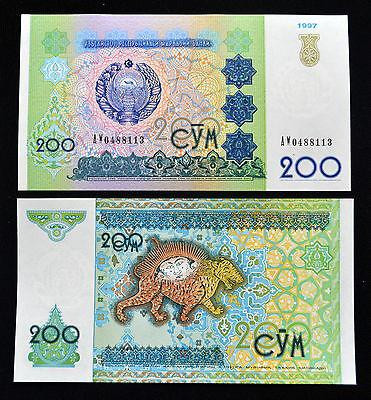 Узбекистан / Uzbekistan 200 Sum 1997 Pick 80 UNC Полтава - фото 1