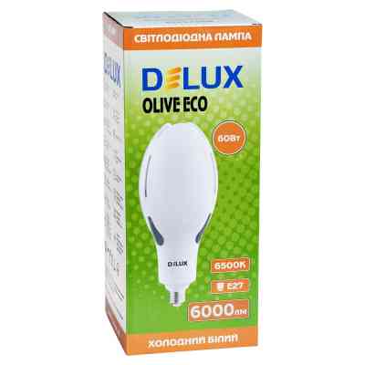 Лампочка Delux OLIVE ECO 60Вт E27 6500K 230В (90023329) Винница