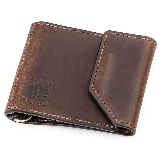 Затискач для грошей вінтажний GRANDE PELLE 11148 Коричневий Київ