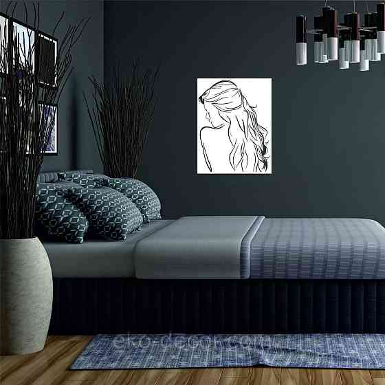 Декоративное настенное Панно «Девушка» Декор на стену 70*54 см, Белый Киев