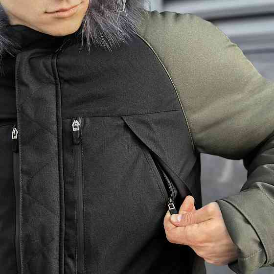 Парка чоловіча зимова з капюшоном Pobedov Seniora Udacha Gray Київ