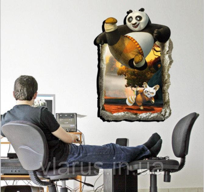 Самоклеющаяся 3D наклейка на стену Кунг-фу Панда Киев - изображение 1