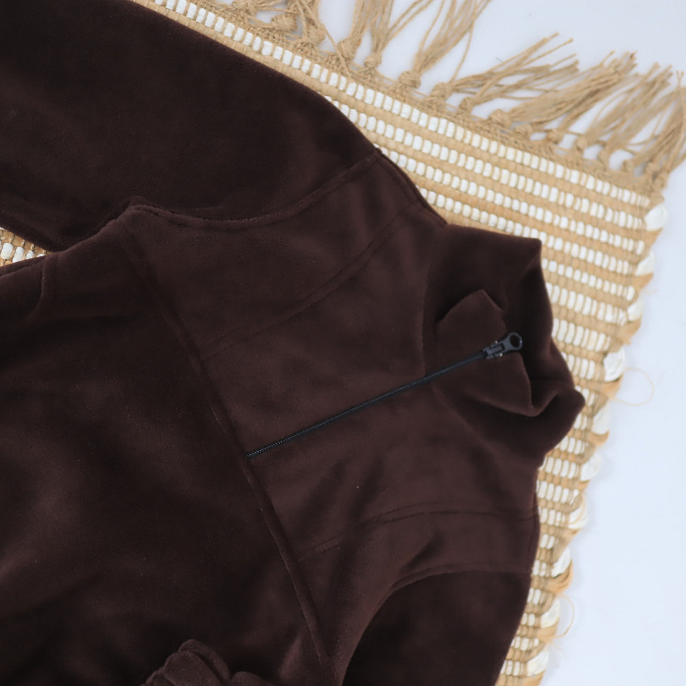 Дитячий теплий флісовий комплект (толстовка + штани) коричневий 152 Кам'янець-Подільський - фото 2