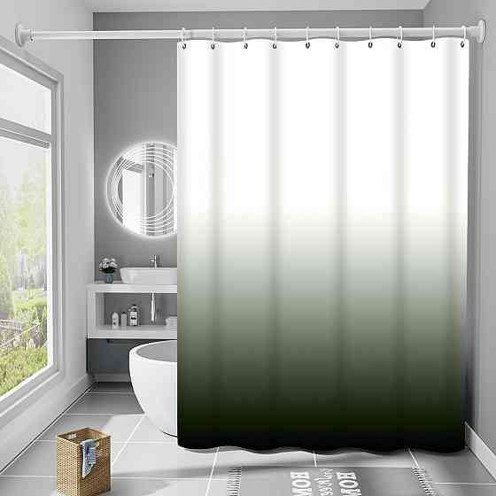 Шторка для ванны из полиэстера водонепроницаемая Bathlux 180x180 см с кольцами, занавеска для ванной комнаты Каменец-Подольский